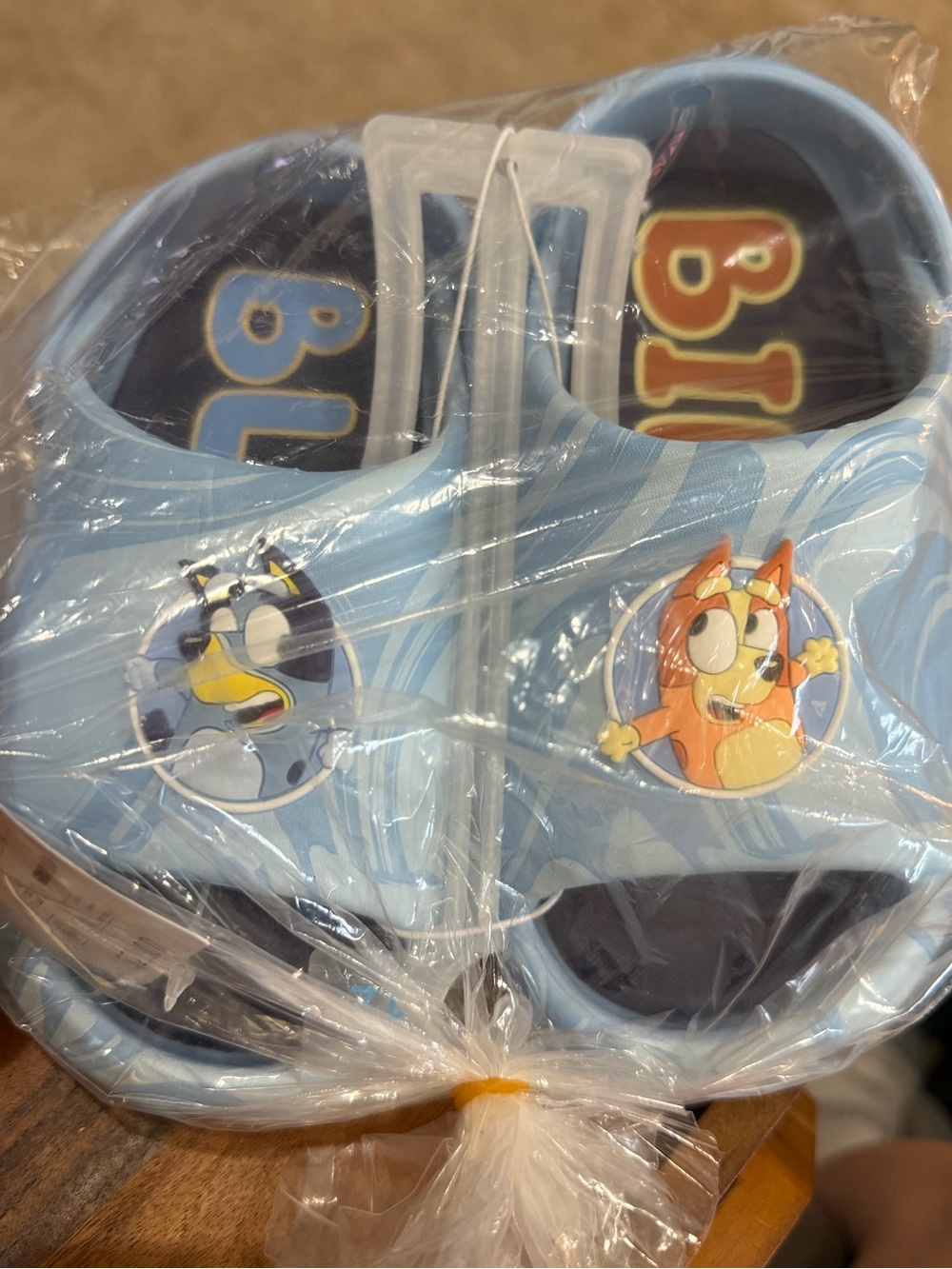 Kids Bluey and Bingo Light Blue Slip-On slides